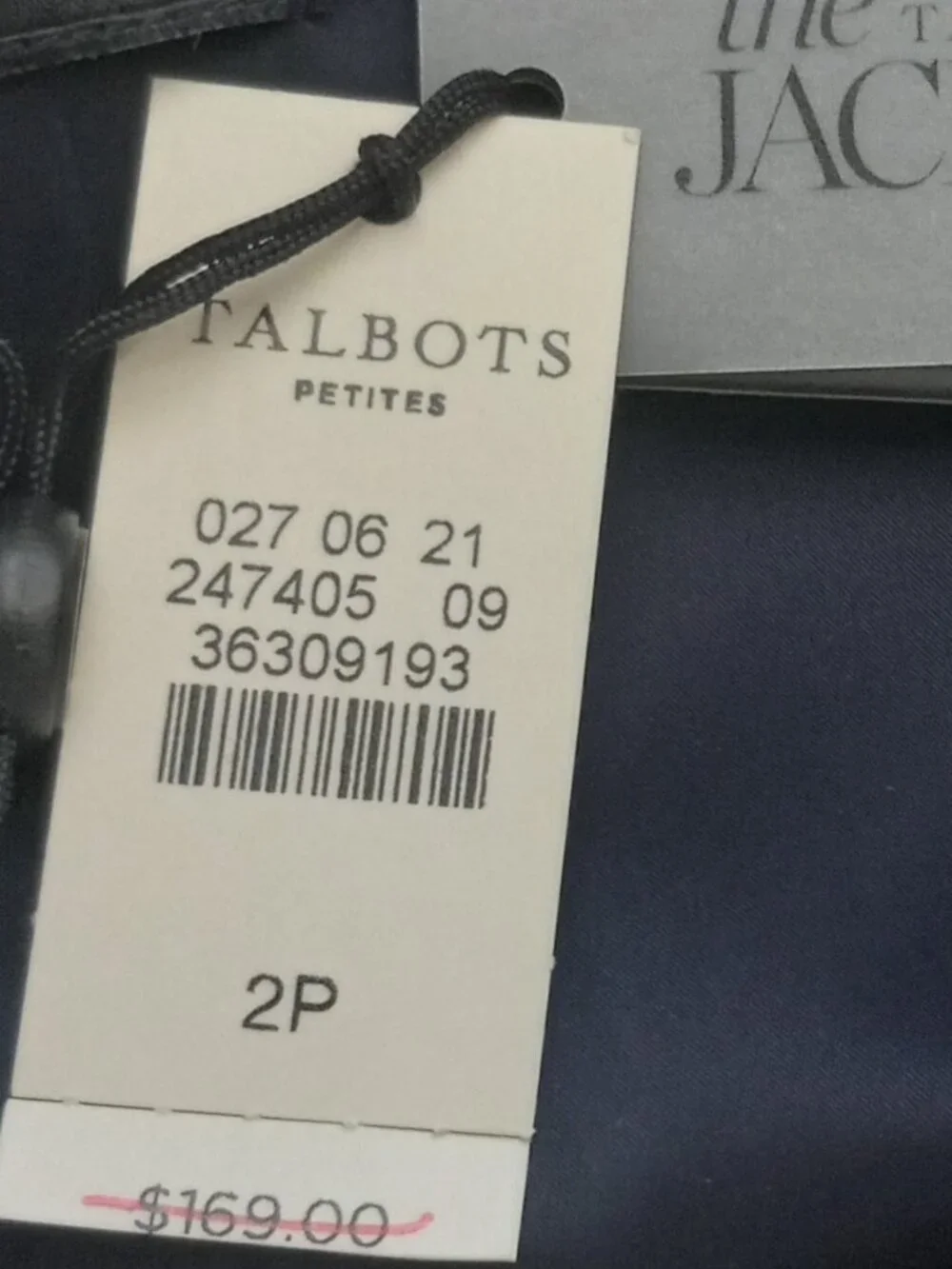 ✨ NWT Talbots "Jackie" Navy Stripe Blazer 2P | Jewel Neck 4-Button Statement - Picture 4 of 7